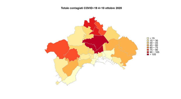 Covid a Napoli, ecco la mappa del contagio: «zona rossa» in tre municipalità