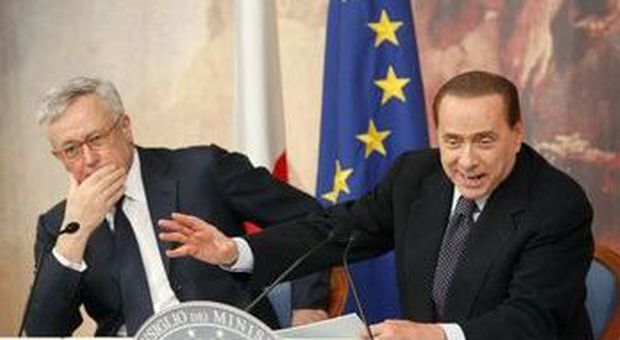 Silvio Berlusconi e Giulio Tremonti (foto Alessandro Di Meo - Ansa)