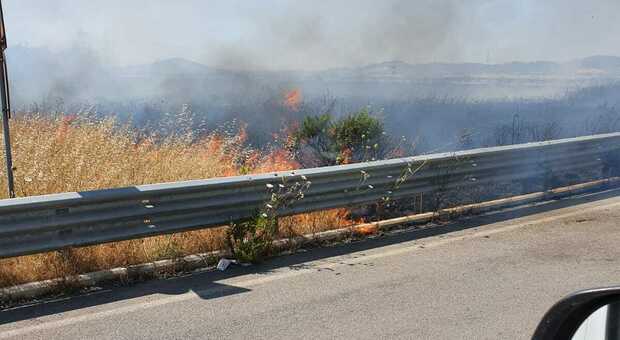 Montalto, giornata di incendi: fiamme sull'Aurelia, chiusa la strada Castrense