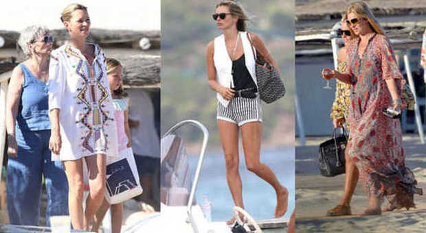 Kate Moss in perfetto stile Saint Tropez
