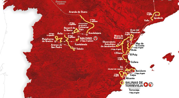 Presentata ad Alicante la Vuelta 2019: si parirà da Salins de Torreveja