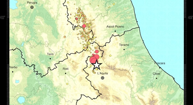 La mappa sismica degli ultimi eventi in Centro Italia - INGV