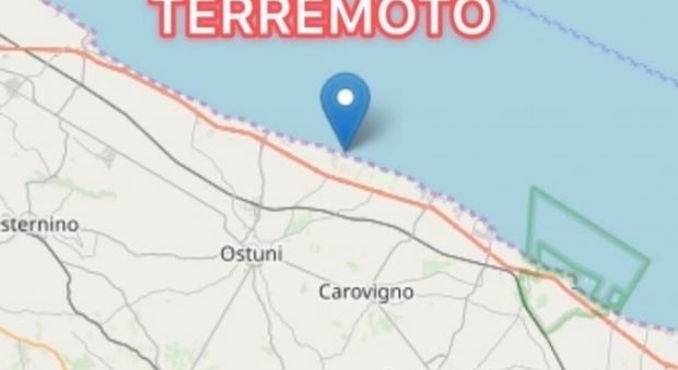 La terra trema nel Brindisino: scossa di terremoto lungo la costa