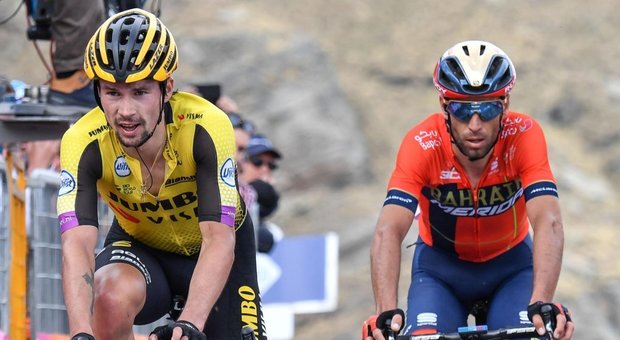 Giro d'Italia, Nibali polemico con Roglic: «Può fare le foto ai miei trofei»