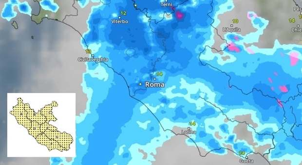 Bomba d'acqua a Roma, prevesti temporali per tutta la giornata. Continua l'allerta gialla del Lazio
