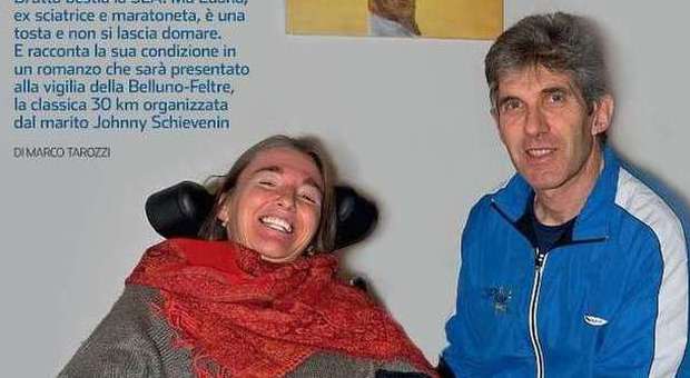 Luana con il marito Johnny Schievenin in un articolo su Runner sport