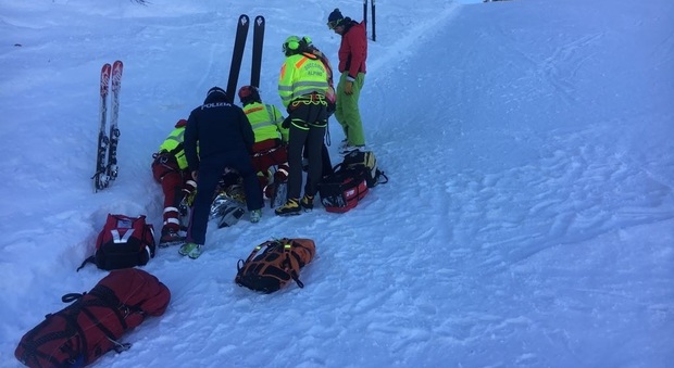 Un soccorso sulle piste da sci del monte Zoncolan