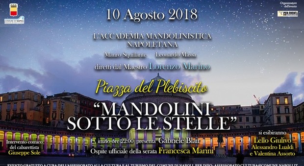Mandolini sotto le stelle, a Napoli l'evento per la notte di San Lorenzo