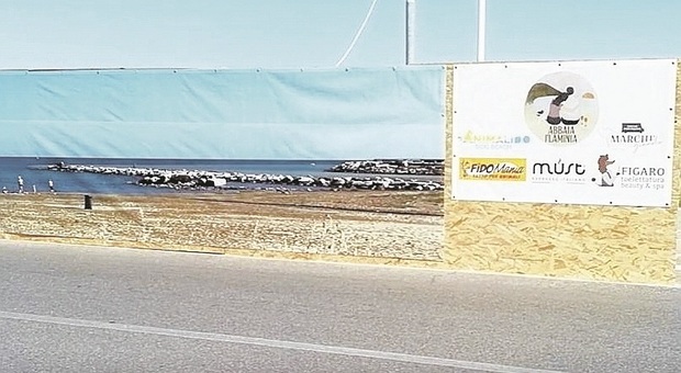 Pesaro, il pannello della spiaggia per cani accende la polemica per il panorma negato: «Non si vede il tramonto»