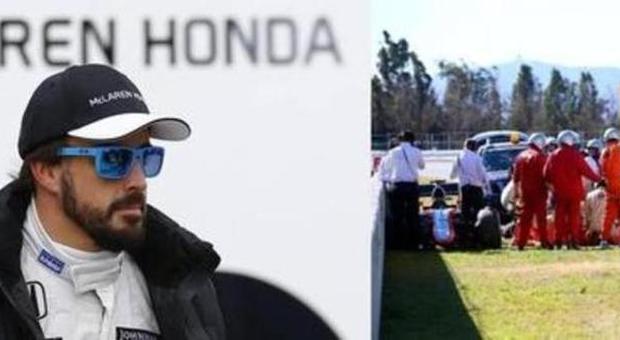 Fernando Alonso e il suo incidente a Barcellona