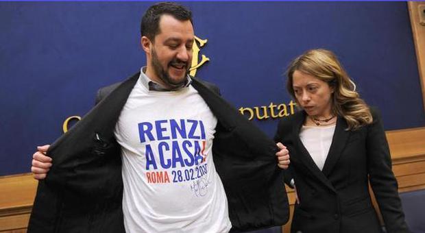 Salvini e Meloni, nuovo fronte anti-Renzi: «Ad aprile grande manifestazione a Roma»