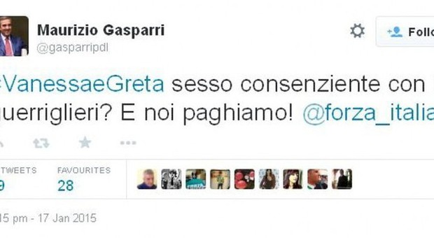 «Greta e Vanessa sesso con i guerriglieri», la gaffe di Gasparri. Fassina: «Chieda Scusa»