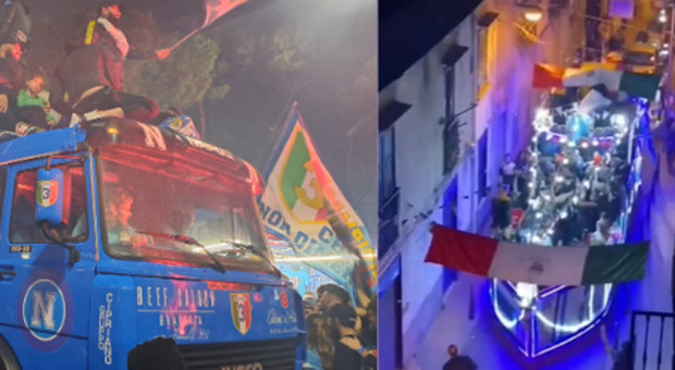 Scudetto Napoli, la «nave» azzurra, i rintocchi delle campane, le suore videomaker e i monumeti illuminati: i festeggiamenti più stravaganti