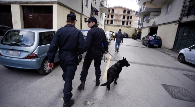 Carabinieri con cane antidroga