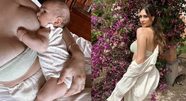Beatrice Valli allatta Matilde Luce, ma la tenera foto scatena i fan: «Si nota solo il tuo seno»