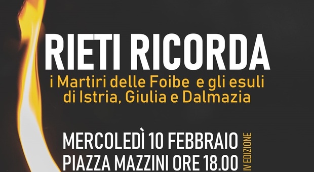 Il 10 febbraio Rieti ricorda le vittime delle Foibe