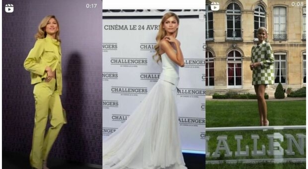 Zendaya, tre outfit Vuitton in un giorno per la premier del fim di Guadagnino a Parigi. E arriva anche a Che tempo che fa