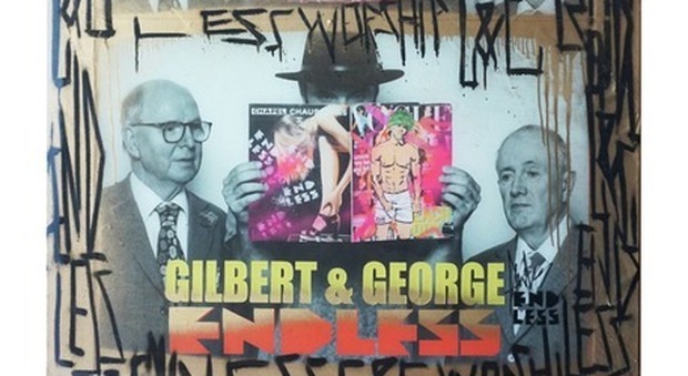 La street art entra agli Uffizi con un Autoritratto donato da Endless che ritrae anche Gilbert & George