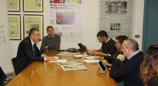Il rettore Gian Luca Gregori al forum in redazione al Corriere Adriatico