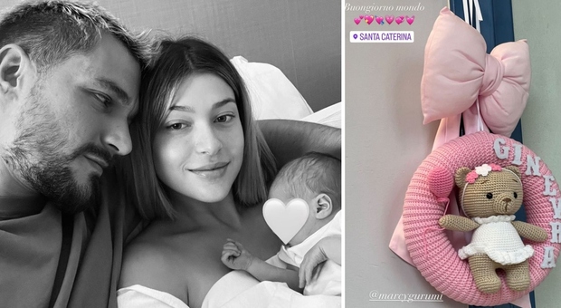 Natalia Paragoni e Andrea Zelletta, la prima foto di famiglia con la figlia Ginevra scioglie i fan: «Un'emozione troppo grande»