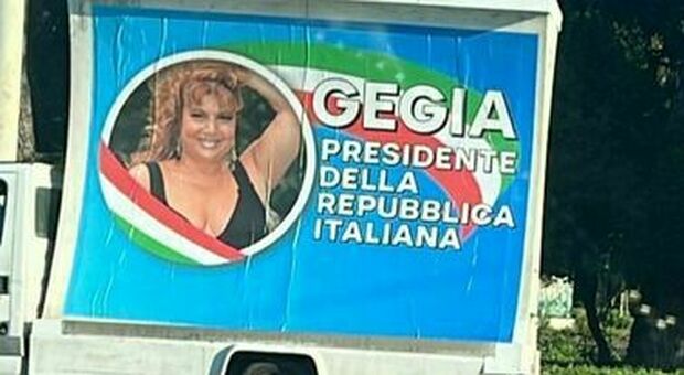 Gegia presidente della Repubblica, l'attrice: «Il manifesto in giro per Roma? Una buffonata»