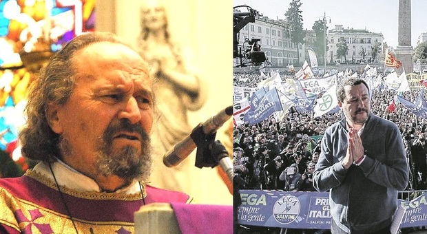Don Claudio Miglioranza e Matteo Salvini