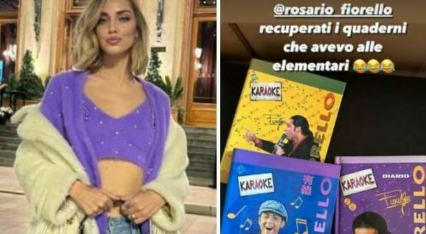 Sanremo, Chiara Ferragni nostalgica: «Recuperati i quaderni che avevo alle elementari». E menziona Fiorello