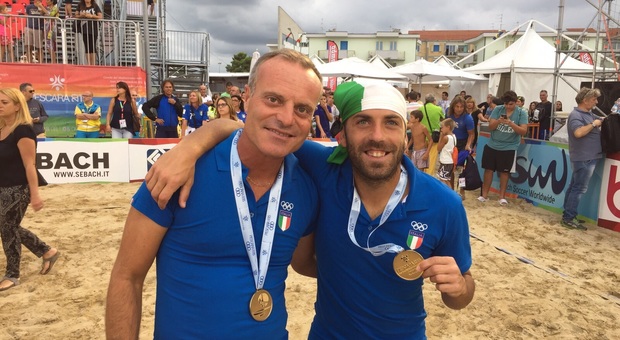 Il ct della Nazionale Emiliano Del Duca e il recordman azzurro Paolo Palmacci