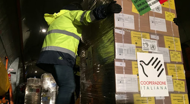 Dalla Puglia il primo volo umanitario diretto in Cina: 18 tonnellate di materiale sanitario per fronteggiare il coronavirus