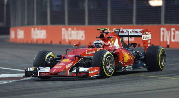 La Ferrari di Sebastian Vettel a Singapore