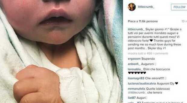 Elisabetta Canalis pubblica su Instagram la prima foto della figlia Skyler