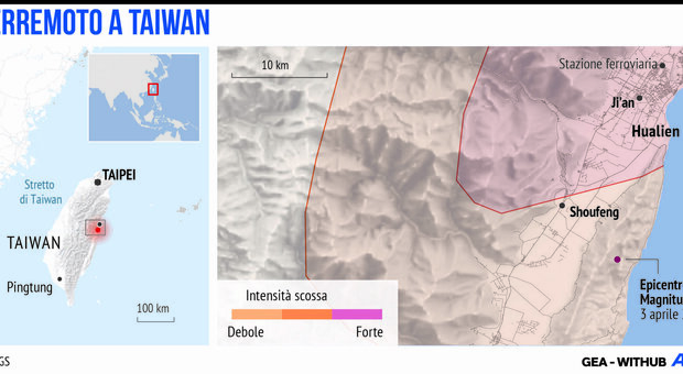 Terremoto a Taiwan, l'Ingv: «La placca filippina si avvicina a quella euroasiatica 7 cm all'anno»