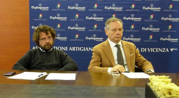Da sinistra, Sandro Venzo della giunta esecutiva di Confartigianato e il presidente Agostino Bonomo