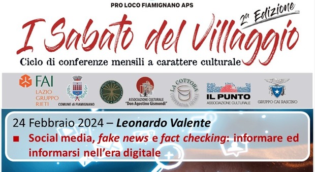 Conferenza dedicata ai social media e all'informazione per i Sabato del Villaggio a Fiamignano