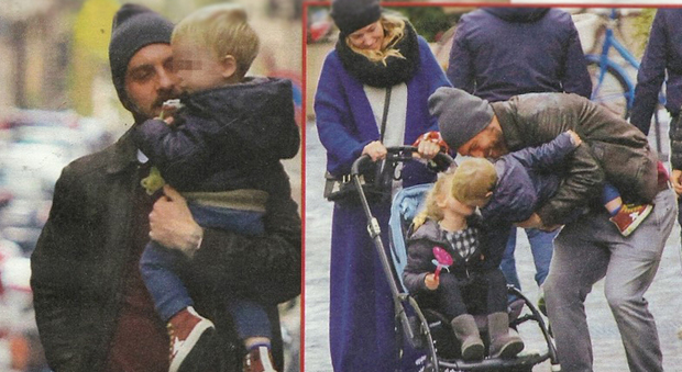 Daniele De Rossi e Sara Felberbaum, passeggiata in famiglia con Olivia e Noah