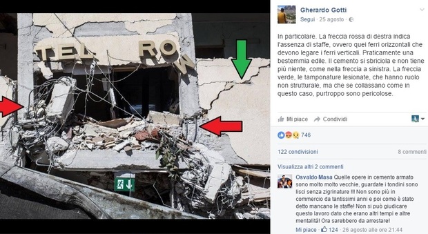 L'ingegnere su Facebook: "Ecco perché gli edifici sono crollati"