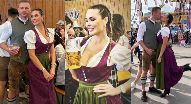 Ilary Blasi e Bastian Muller all'Ocktoberfest, tra abiti tradizionali e pinte di birra: le foto del weekend con gli amici