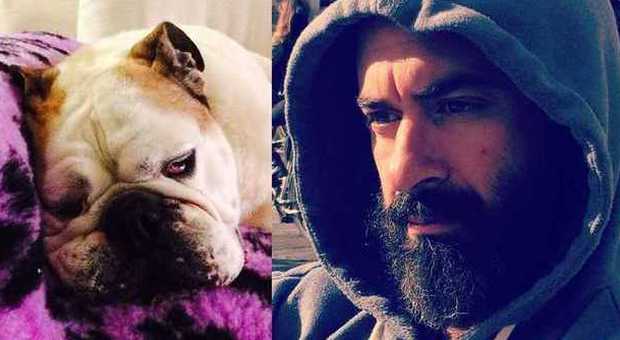 Emiliano Sermidi e il suo cane (Facebook)
