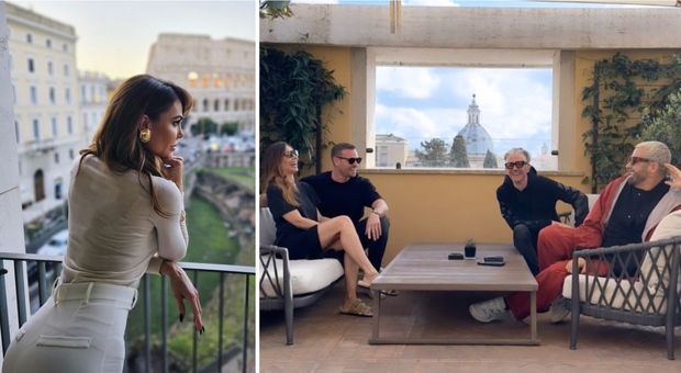 Ilary Blasi, amore a 5 stelle con Bastian Muller, aperitivo a Roma con vista spettacolare: «Quattro amici al bar»