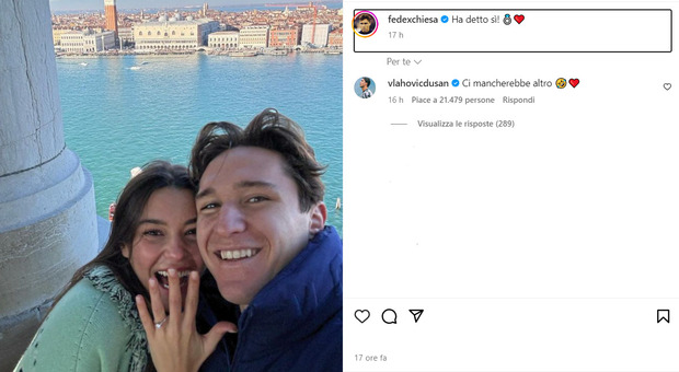 Federico Chiesa si sposa con Lucia Bramani: «Ha detto sì». E Vlahovic risponde: «Ci mancherebbe altro»