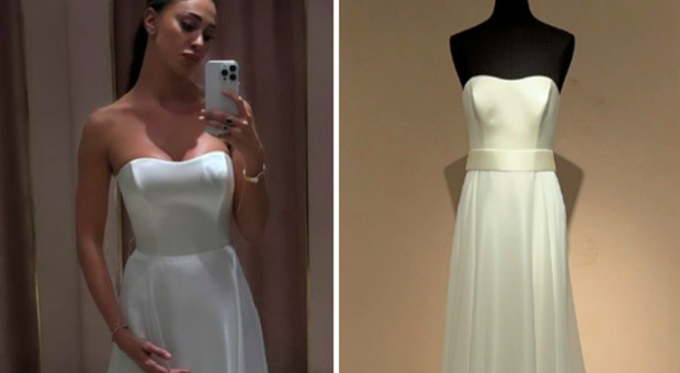 Belen accompagna Cecilia a provare il vestito da sposa e si scatta il selfie "in bianco": «Sogni ed emozioni». Ma i fan notano il dettaglio esilarante