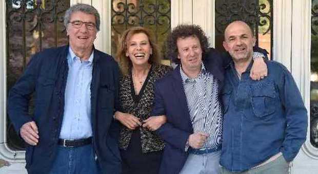 Dino Zoff insieme al cast di "Basta poco" (mymovies.it)