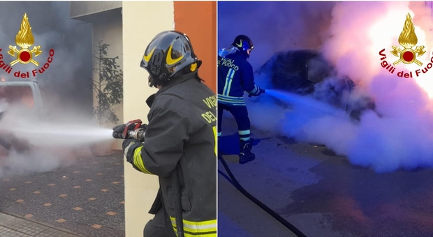 Salento, altre due auto a fuoco: un pomeriggio di lavoro per i vigili del fuoco