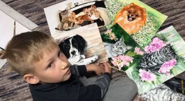 Pavel, 9 anni, il pennello gentile che aiuta gli animali