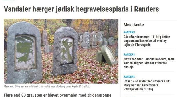 Danimarca, profanate 80 lapidi in un cimitero ebraico: su una delle tombe la scritta "Jude"