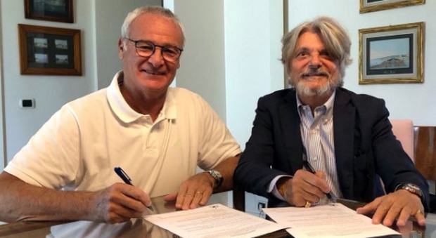 Claudio Ranieri è il nuovo allenatore della Sampdoria: la firma sul contratto con la “benedizione” di Totti e Cassano