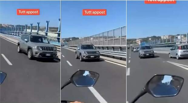 Suv contromano in retromarcia sulla tangenziale di Napoli a velocità sostenuta: il video sui social