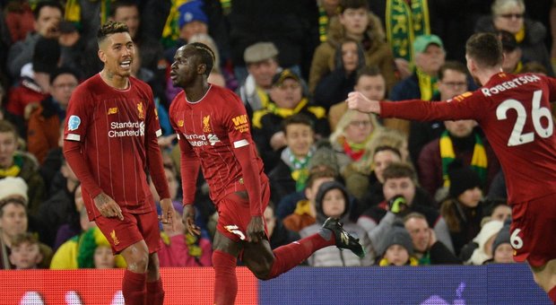 Con un gol di Mané il Liverpool supera il Norwich 1-0