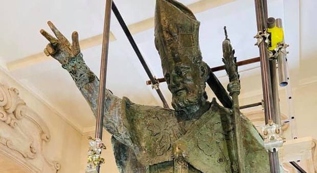 Sant'Oronzo: statua restaurata. «Entro 20 giorni sarà restituita alla comunità»
