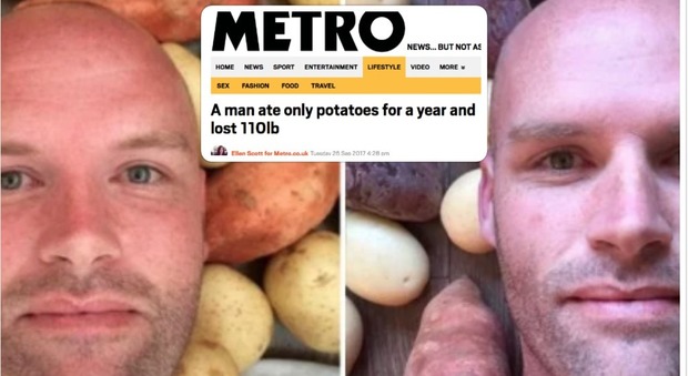 Andrew, 35 anni, mangia patate per un anno: ecco cosa gli succede